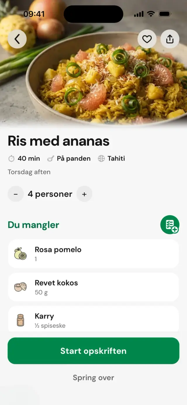 Opskriften »Ris med ananas«: 40 min, Tahiti, 4 personer, Du mangler