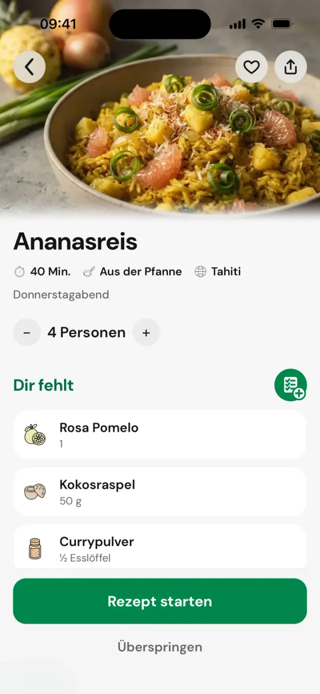 Rezept „Ananasreis“: 40 Min., Tahiti, 4 Personen, Dir fehlt