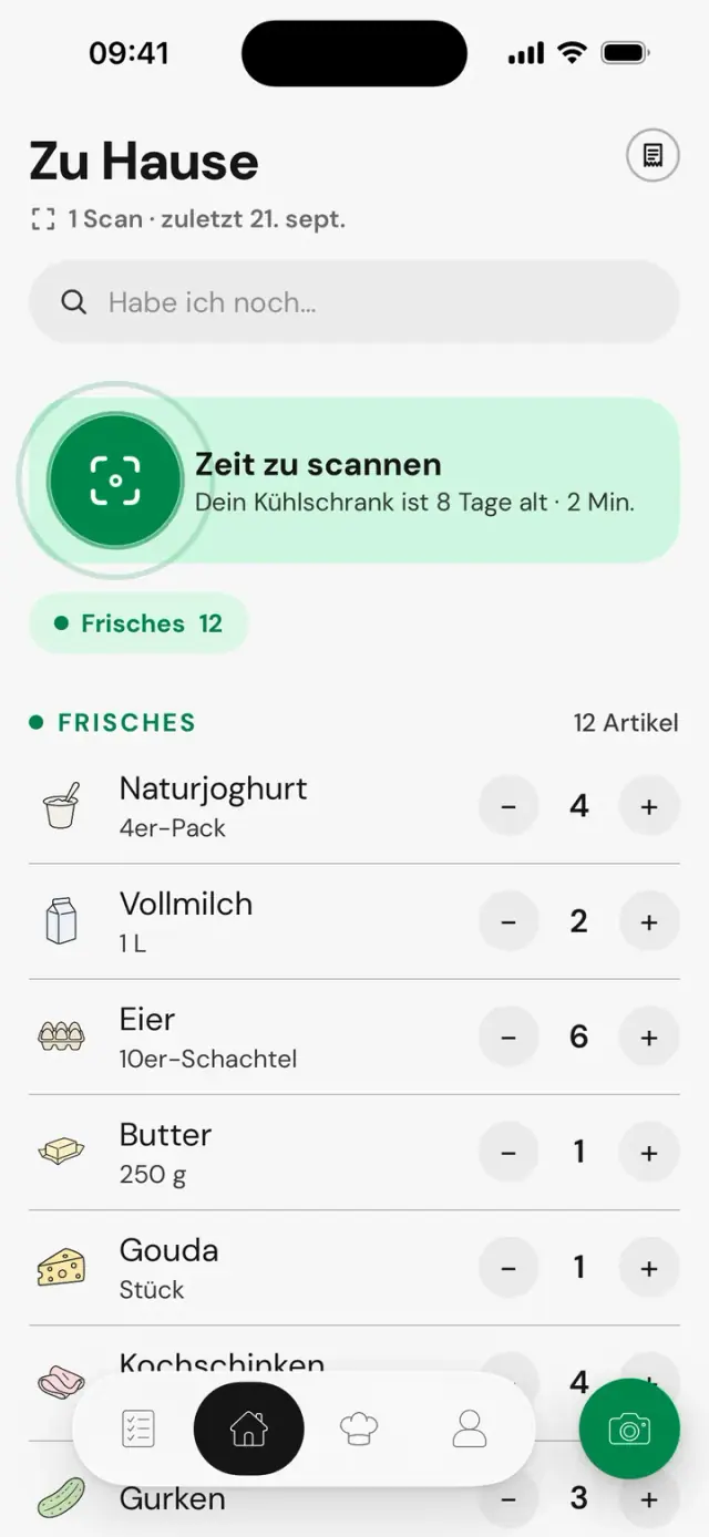 Bildschirm „Zu Hause“