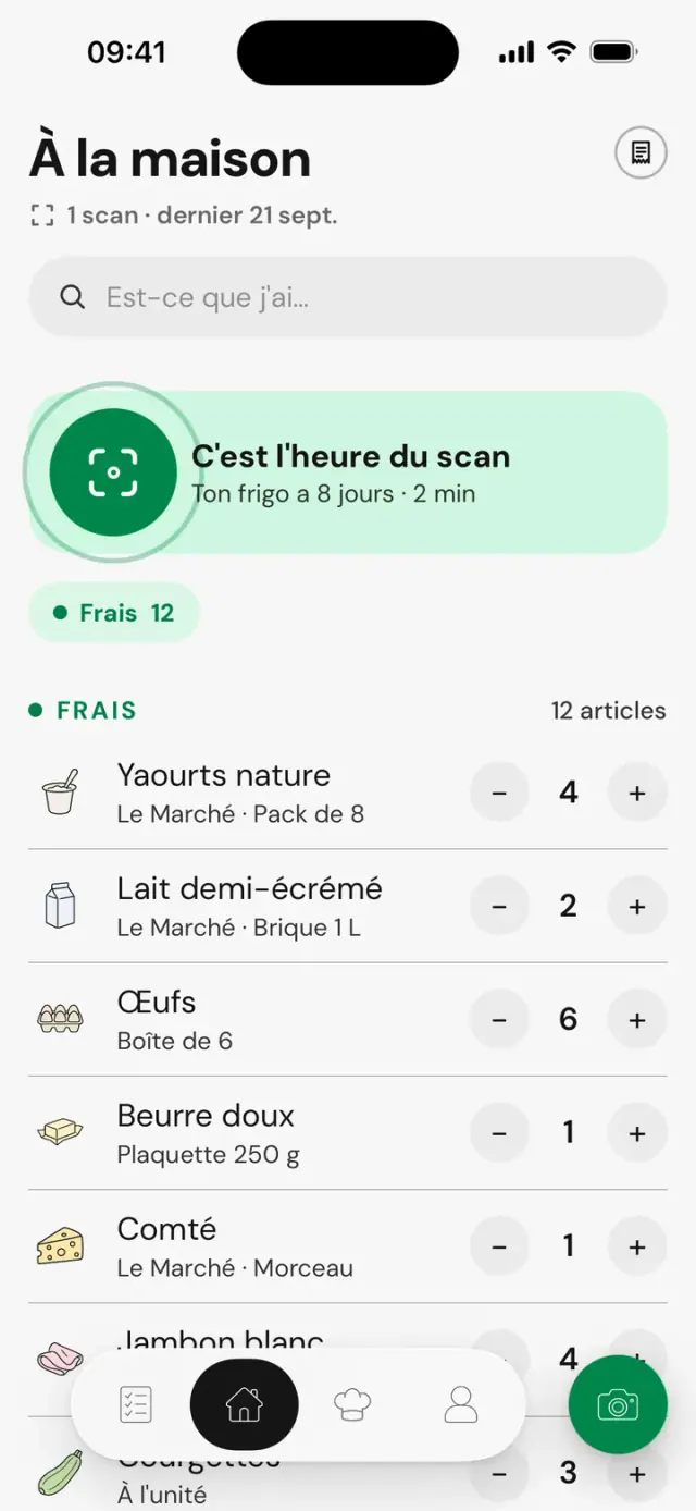 Écran « À la maison »