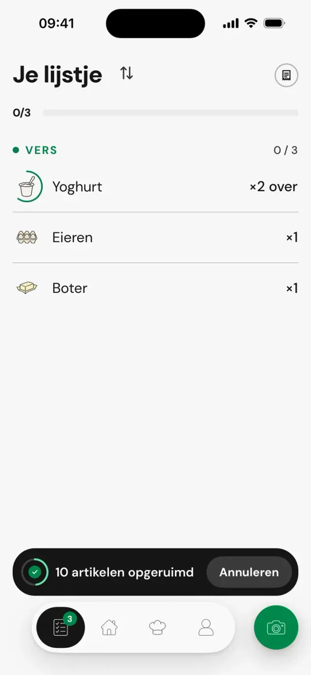 Terug op het lijstje: ‘10 artikelen opgeruimd’